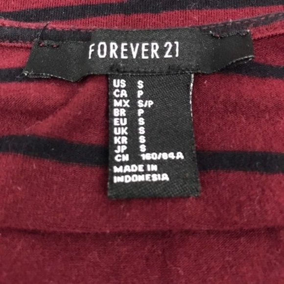 Forever 21 burgandy stripped crop top - Picture 5 of 6